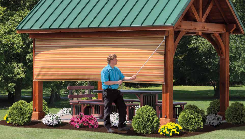 EZShade Curtain A B C STANDARD FEATURES Consider adding this EZShade Curtain System to your new or existing pergola or pavilion.
