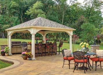 STANDARD FEATURES A Our Vinyl Pavilions are made from #1 grade treated Southern Yellow Pine and covered in high quality vinyl.