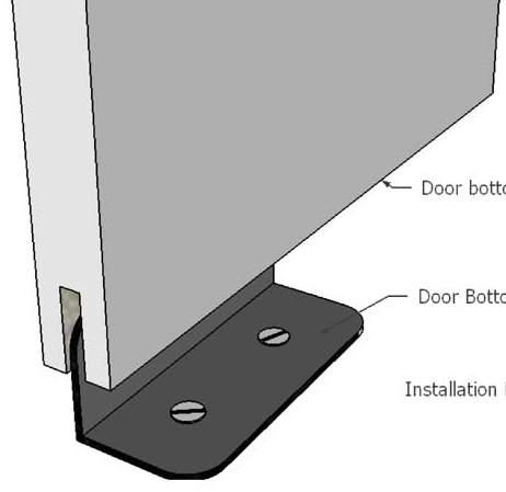 STEP SIX Door Bottom Stabilizer Installation There are two methods for installing Door Bottom Stabilizer(s) - Method 1: Using a single Door Bottom Stabilizer that fits into a 1/4" routered guide