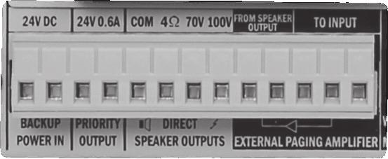 interrupted, the backup power will automatically keep the unit operational. Please note that maximum output power of the internal power amplifier is limited when operating on the emergency supply.