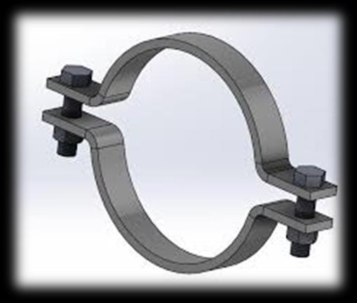 PIPE CLAMP (Welded Long Dual Nut M8 + M100) Application: 1) For horizontal or vertical wall