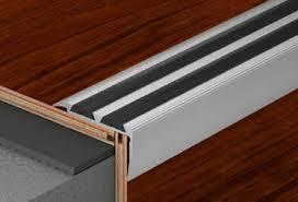 . Aluminum stair nosing with anti-slip black band