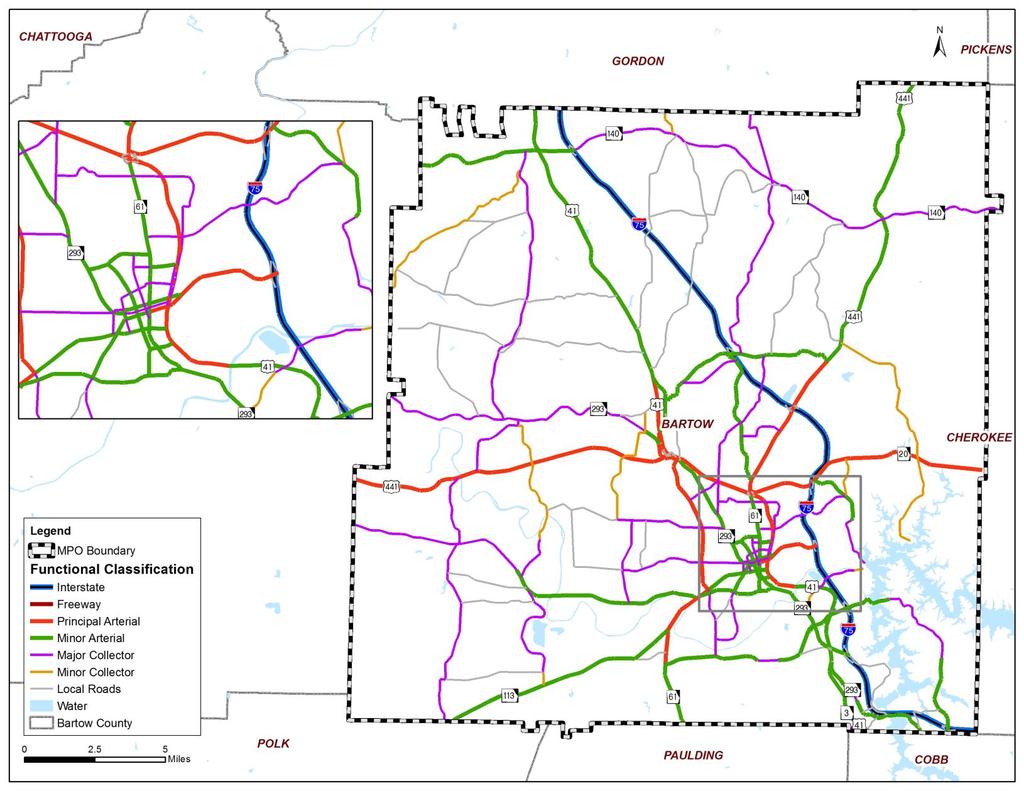 2010 Highway Network Model network includes roadways that are classified as Collector or above; Only local roads