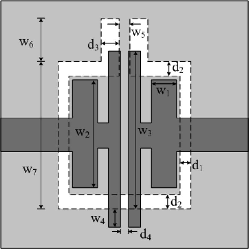 In addition, this wideband bandpass filter exhibits a flat group-delay response below 0.35 ns over the whole passband. Fig. 3. (a) Three-dimensional circuit layout of proposed wideband filter.