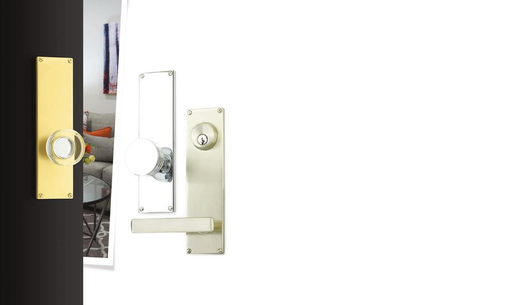 Sideplate Locksets Strong lines in a larger silhouette offer a contemporary look. Emtek sideplate locks are available in both keyed and non-keyed functions.