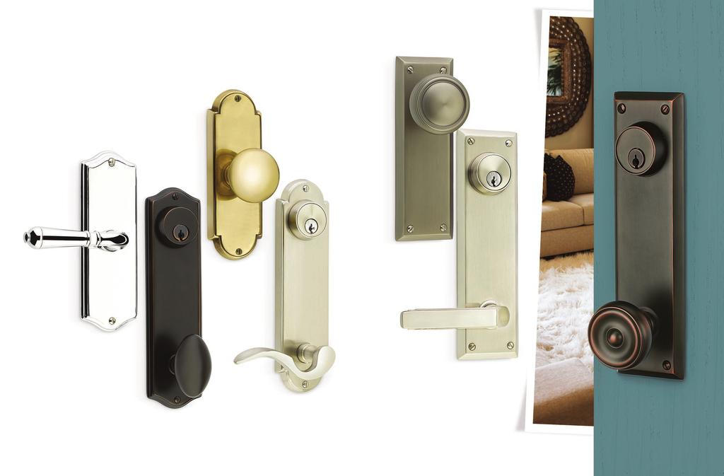 AMERICAN HERITAGE / CLASSIC BRASS Sideplate Locksets Styles rooted in tradition with an elegance that remains timeless. Emtek sideplate locks are available in both keyed and non-keyed functions.