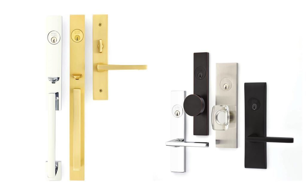 CONTEMPORARY / MODERN BRASS & STAINLESS STEEL Mortise Knob by Knob/Lever by Lever Locksets Stylish, modern profiles with the added security of a mortise function lock.