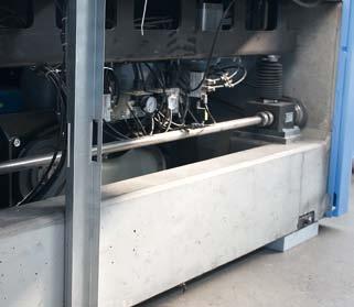 The motors are directly mounted on to fibre reinforced incorporated metal blocks.