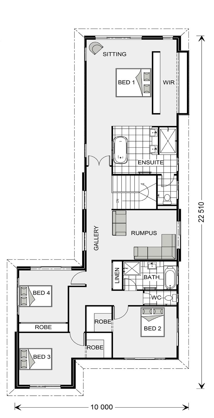 room + + Study + + Rumpus room + + Alfresco + + Double garage UPPER FLOOR SPECIFICATIONS GF Living: 150.6 sq.m 16.36 sq UF Living: 144.5 sq.