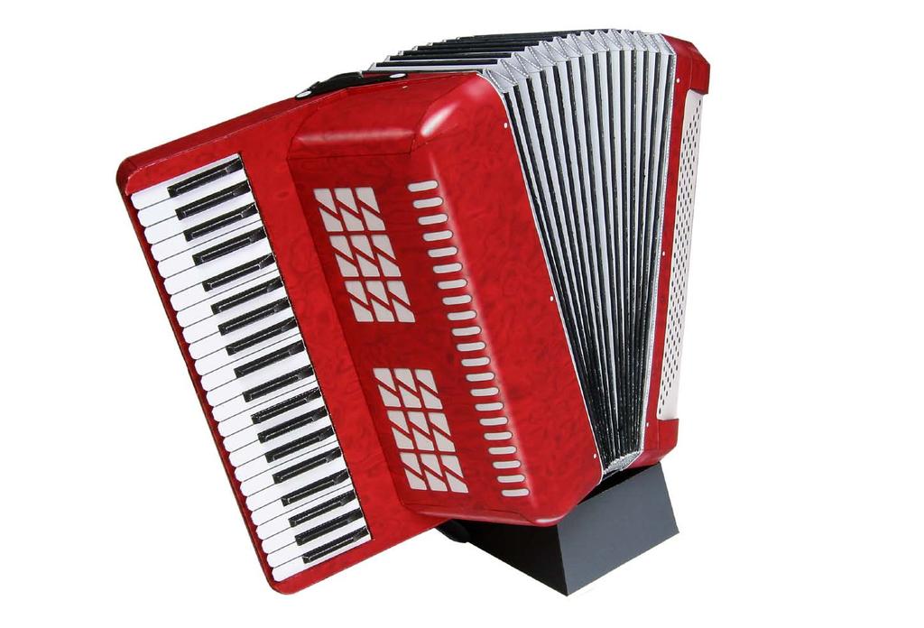 An accordion is a musical instrument which is played by compressing or expanding a bellows in a horizontal direction.