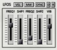 LFOs Cassetto has 3 LFOs with different assignable shapes as well as a dedicated Vibrato LFO and finally a random LFO. LFO1 and LFO3 restart with each new Note, LFO2 is free running.