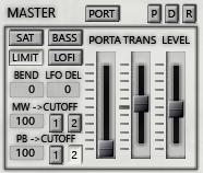 Master MODE Switches between Poly and Mono Modes PRIORITY In Mono mode which held note takes priority. The Info Display provides information on control values when they are clicked or moved.