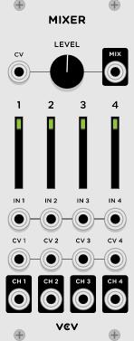 Mixer Fundamental -> Mixer Overall level control Mix output is sum of IN 1 to IN 4,