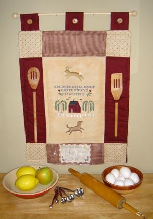 Tea-Dyed Quilted Wall Hanging A Quilted Wall Hanging that is simply charming! Make one for your own kitchen...and also a gift for a special events.