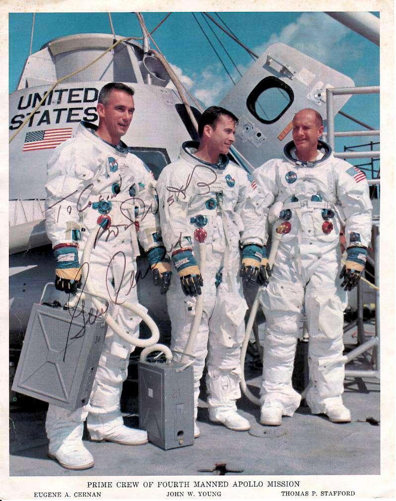 APOLLO 10 Thomas Stafford, John Young and Eugene Cernan passed within 8 miles of the lunar surface on May