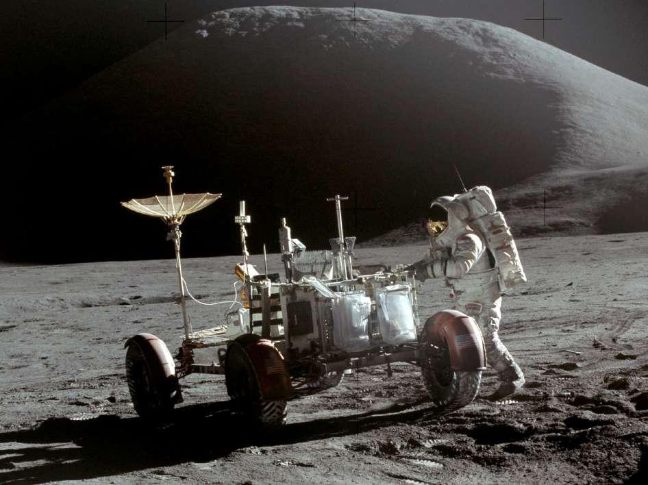 APOLLO 15 JULY 1971 Dave Scott and James Irwin drove the first lunar buggy around the lunar surface "As I stand out here in the wonders of