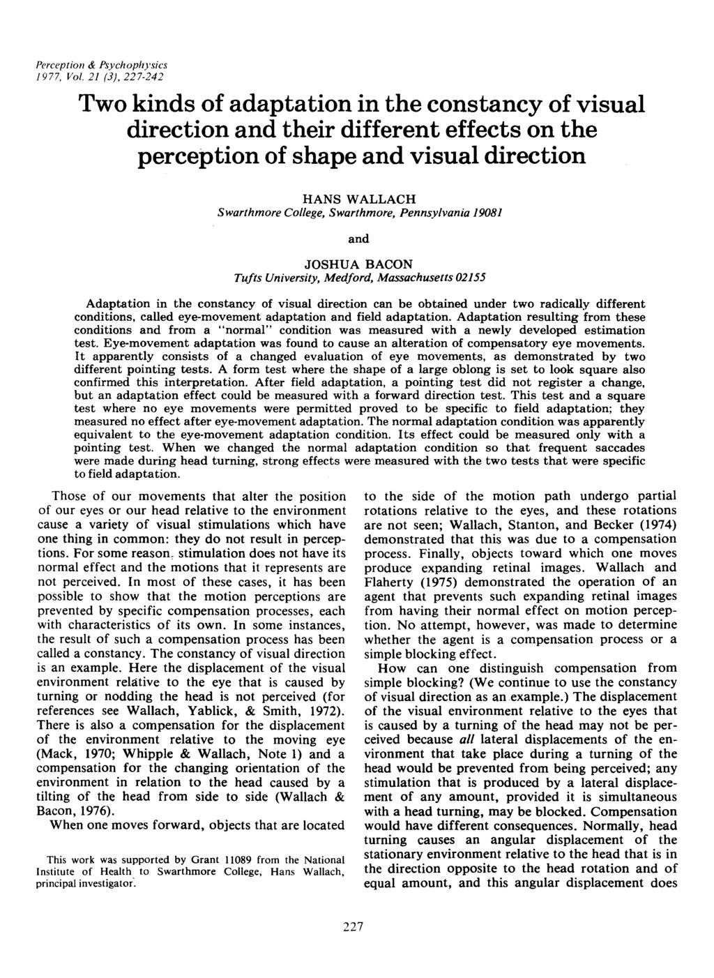 Perception & Psychophysics 1977, Vol.