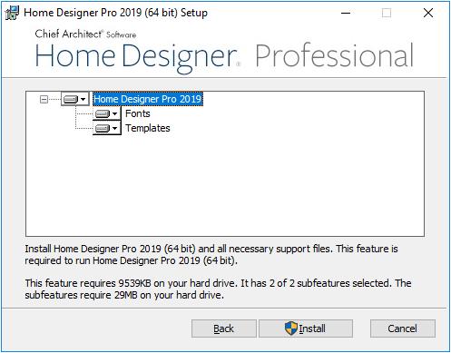 Installing Home Designer Pro Choose Items to Install 6. You can use this window to specify what features you wish to install. Click on a line item to select it.