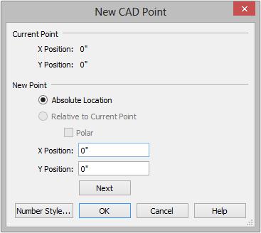 Home Designer Pro 2019 User s Guide To create a plot plan polyline 1. Open a new Home Designer Pro plan. Select CAD> Points> Input Point to open the New CAD Point dialog.