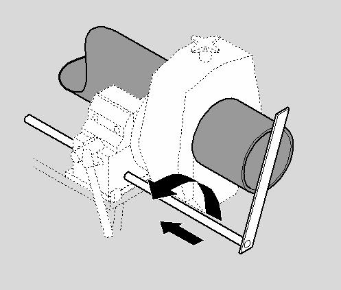 Position the clamp (3) flush with the housing and turn it so that it rests on the workbench. 5. Tighten the clamp (3). 6.