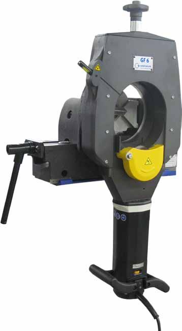 Product design GF/RA Operating instructions 3.2 Pipe Cutting and Beveling Machine GF 6. Star handle 2. Cover plate 3. Circular clamping jaws 4. Saw blade/bevel cutter 9 20 7 2 5. Chips guard 6.