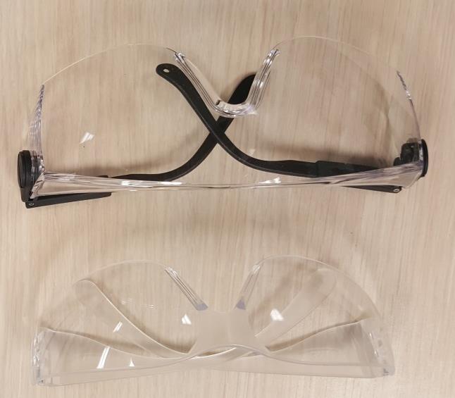 Make sure the glasses cover the sides of your eyes. If you wear glasses, get safety glasses that will fit over your regular glasses comfortably.