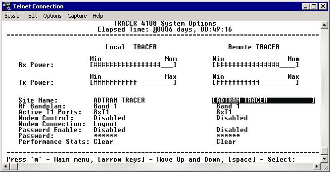 TRACER 4108/4208 System Manual Section 5 User Interface Guide >TRACER SYSTEM OPTIONS Figure 4 shows the TRACER 4108/4208 System Options menu page.