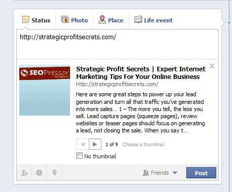 This screenshot shows how you tagline will appear if someone links back to your website (particularly from social media sites such as Facebook).