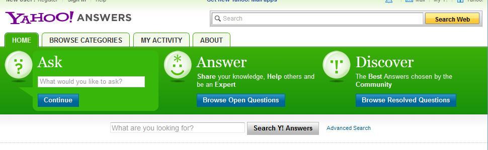 Here's the link you need for Yahoo Answers - http://answers.yahoo.com/ When you're looking to answer questions you need to click on the "Browse Open Questions" as you can see on the image above.