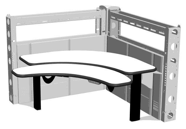 Corner sit-to-stand desks are only available with dual adjustable work surfaces.
