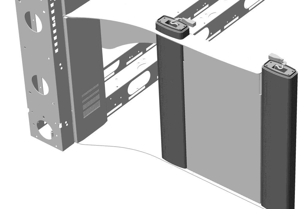 The connectors for the outer rear lift motors should exit the motors towards the knee-well of the corner sit-to-stand desk, facing forward.