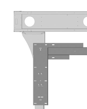 Step 6. Install The Work Surface Support Frame(s) NOTICE The following figures show the installation an L style rear work surface support frame.