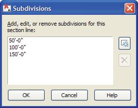 AutoCAD Architecture 2009 Advanced The Subdivisions worksheet appears. 4. To add a Subdivision, click (Add).