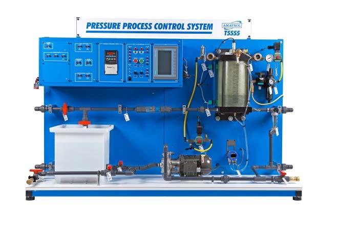 System (T5554) Pressure Process Control Learning System (T5555): Hands-On simulator with interactive multimedia curriculum that covers the ability to control liquid level and tank pressure