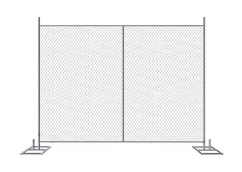 TEMPORARY CHAIN LINK FENCE 6' 10' Temp Chain Link Fencing Dimensions (H L): 6' 10'. Frame O.D.: 1.25", 1.5", 1.6" round optional.