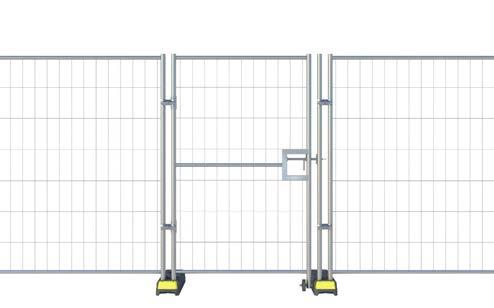 FENCE GATE AU & NZ Temporary Fence Gate Material: Steel pipe, steel wire. Pedestrian Gate Dimensions (H W) Gate width: 3.28' 4.27'. Gate height: 6.9'. Vehicle Gate Dimensions (H W): 6.9' 4.9'. Wire diameter: 0.