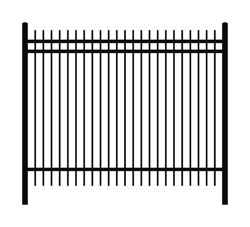 15", 4.33", 4.53", 4.57", 4.9", 5.12" optional. Rod-top Steel Fence Dimensions (H W): 6' 8', 10' 8', 7' 8', 8' 8' optional. Residential use dimensions (H W): 3' 8', 3.5' 8', 4' 8', 4.