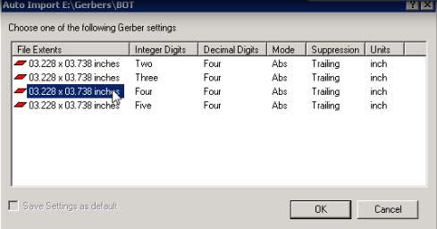 If you are using the TTUMilling.cam file from EagleCAD or importing from OrCAD you must select the options shown in the following figure.