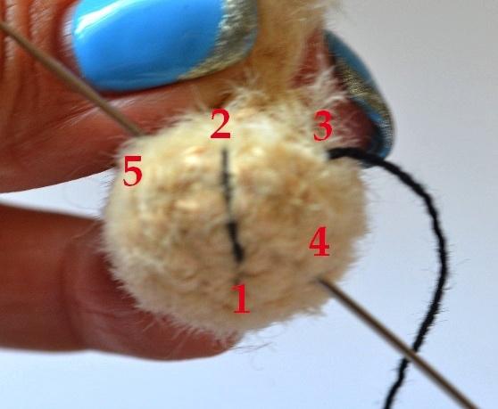 Bring the needle and thread over the end of the foot and insert the needle at your starting point.