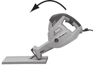 OPERATION TIPS Cutting wood Clamp the workpiece securely and remove all nails and metal objects. Holding the tool with both hands, work with the saw shoe pressed against the workpiece.