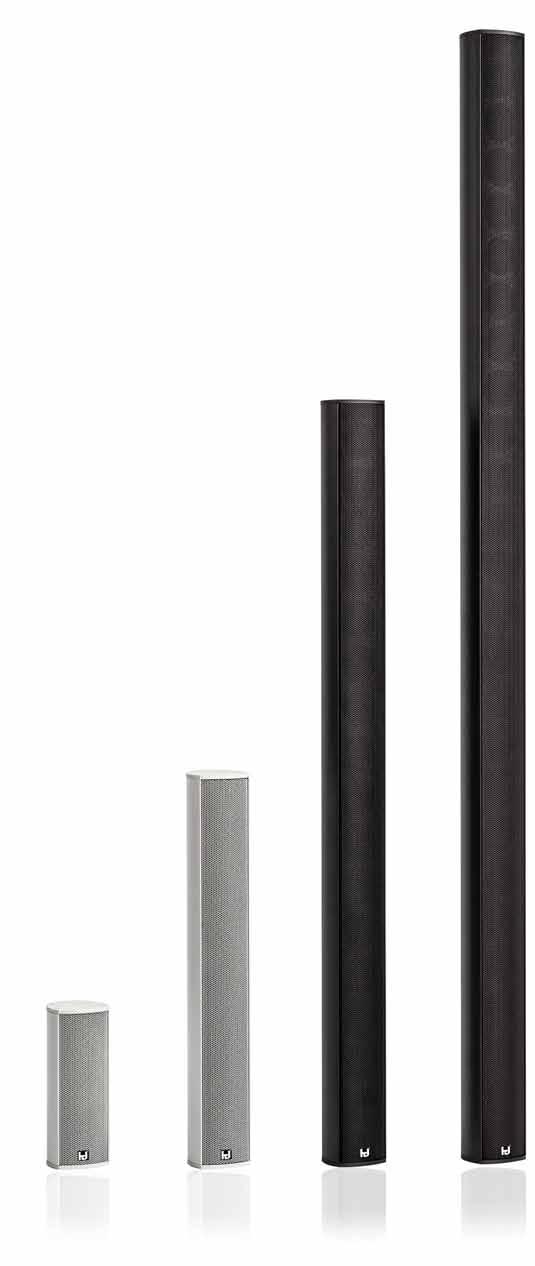 hd M-Series PointSource Stick The hd M-Series are design column speakers with point source wave propagation characteristics.