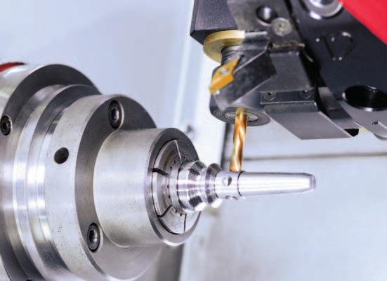 With a passage of mm, shaft parts can be clamped without replacing the clamping device by a