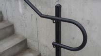 Bracket Attaches 1-1/2 round handrail to inside corner of post or wall.