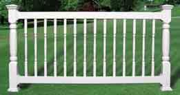 Clay Rust Green White Standard w/square Balusters 2" x 3½" Standard Top Rail with Square Vinyl Balusters, Square Vinyl
