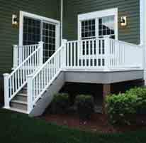 Supports WHITE* TAN * Must Use 90º Outside Elbow (N) for Aluminum Gate Return (G) Installation * 2" Rail available in white LandMarke