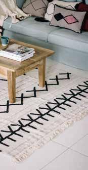 Made from recycled cotton and no dyes, the cotton base of the rug is not woven and takes the role of a canvas, in
