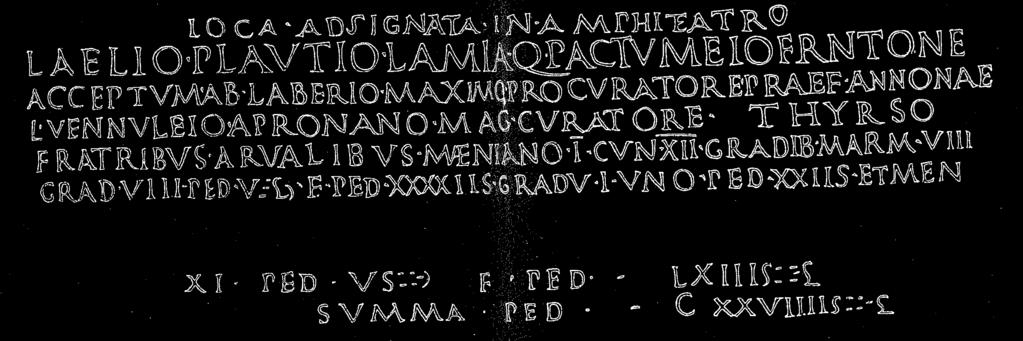 Figure 2. From Ricci 1898, plate LXI. An inscription of ca. 80 A.D.