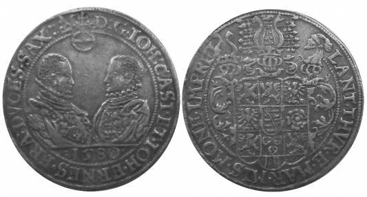 Saxe-Altenburg 591. Two Sons of Friedrich Wilhelm. Taler, 1637. Dav. 7379v.