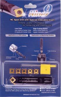 100 /120 /142 - N9MT11T3 Holders - 100 /120 /142 >> Higher feed rate! Better center position! Longer tool life! Features: Indexable insert spotting drill holders for 100 /120 /142 spotting.