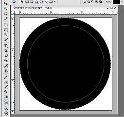 Create another circle but this time start your mouse 1/4 inch in and 1/4